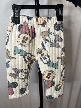 Disney Baby Cream Quilted Pants with Pastel Character Prints